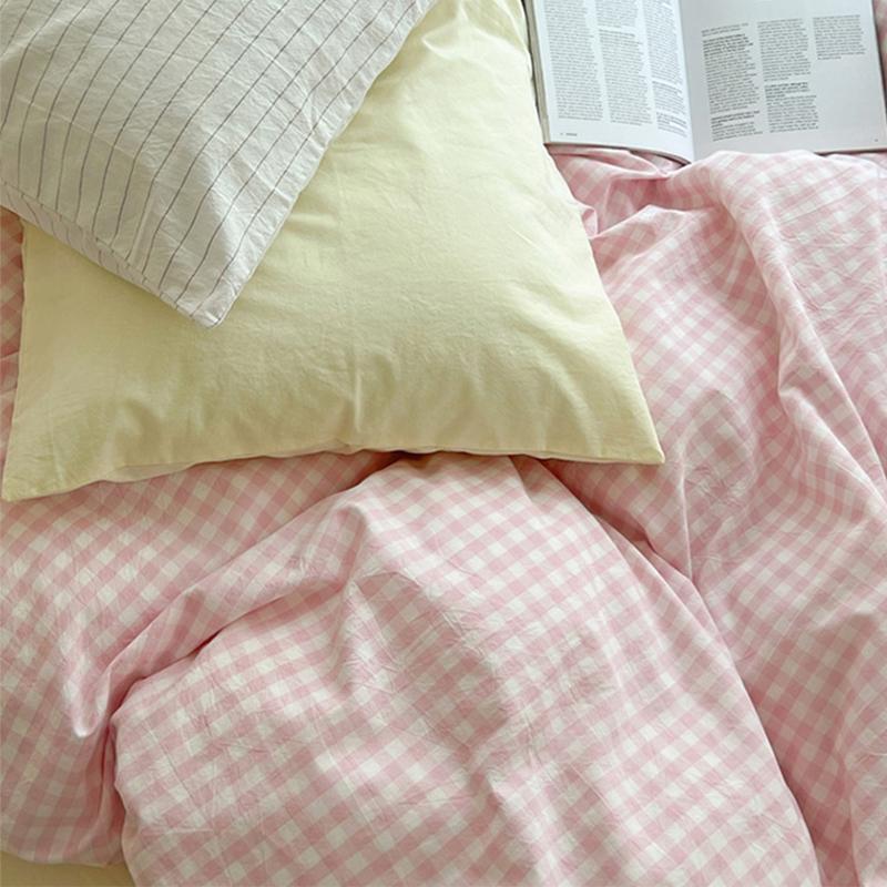 Pastel Plaid Bedsheet Set - Bedding