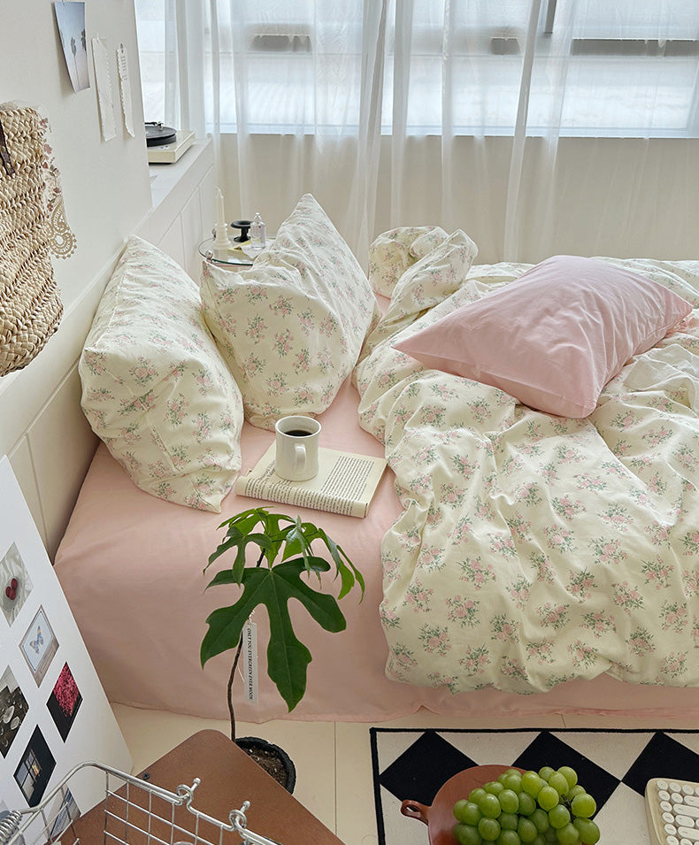 Pink Camellia Garden Bedding Set - Bedding