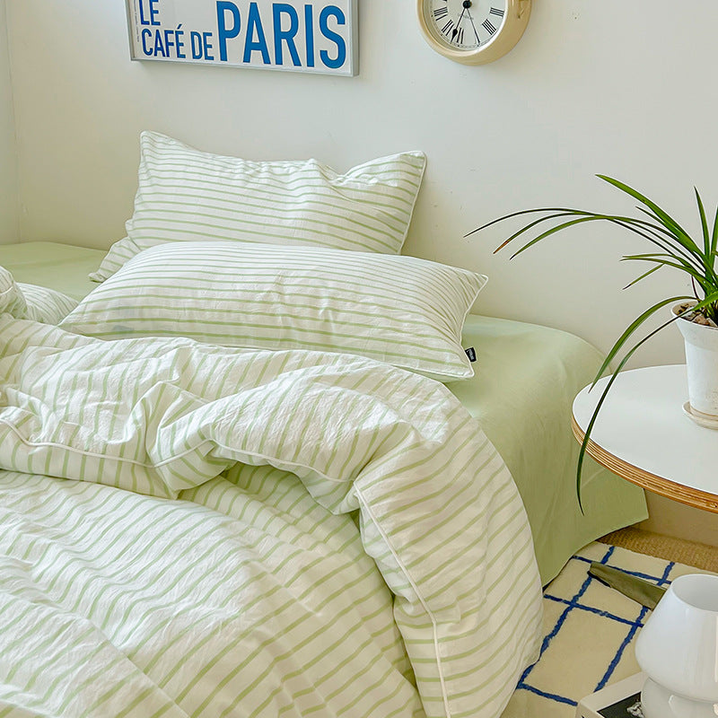 Refreshing Stripes Lime Green Bedding Set - Bedding