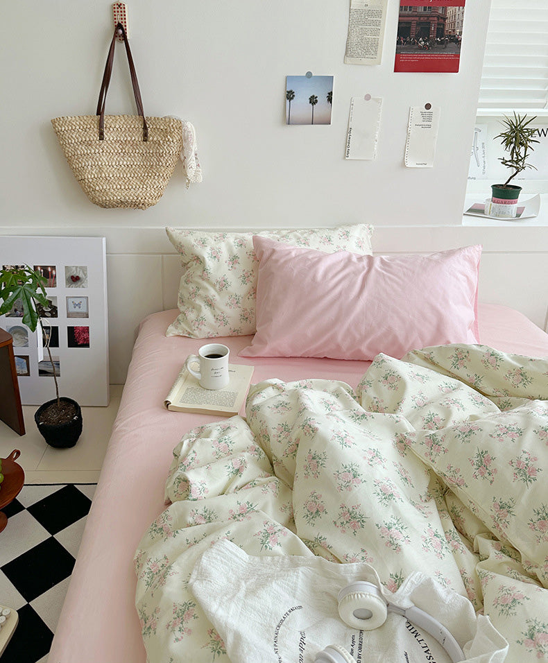 Pink Camellia Garden Bedding Set - Bedding