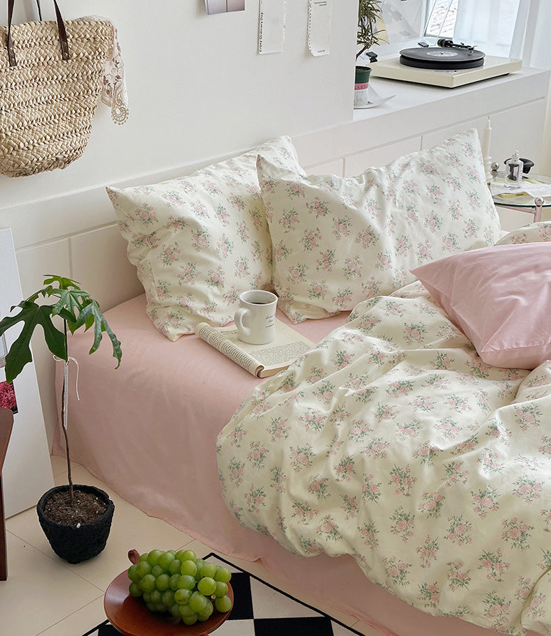 Pink Camellia Garden Bedding Set - Bedding