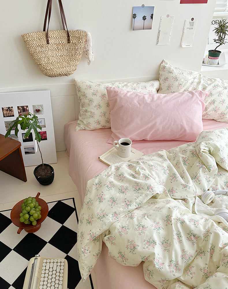 Pink Camellia Garden Bedding Set - Bedding