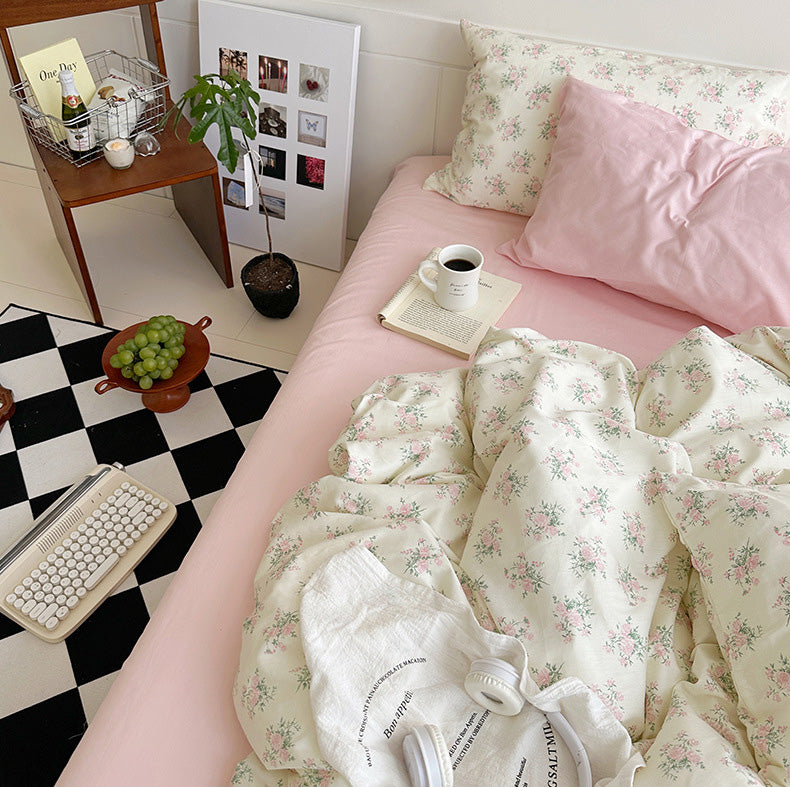 Pink Camellia Garden Bedding Set - Bedding