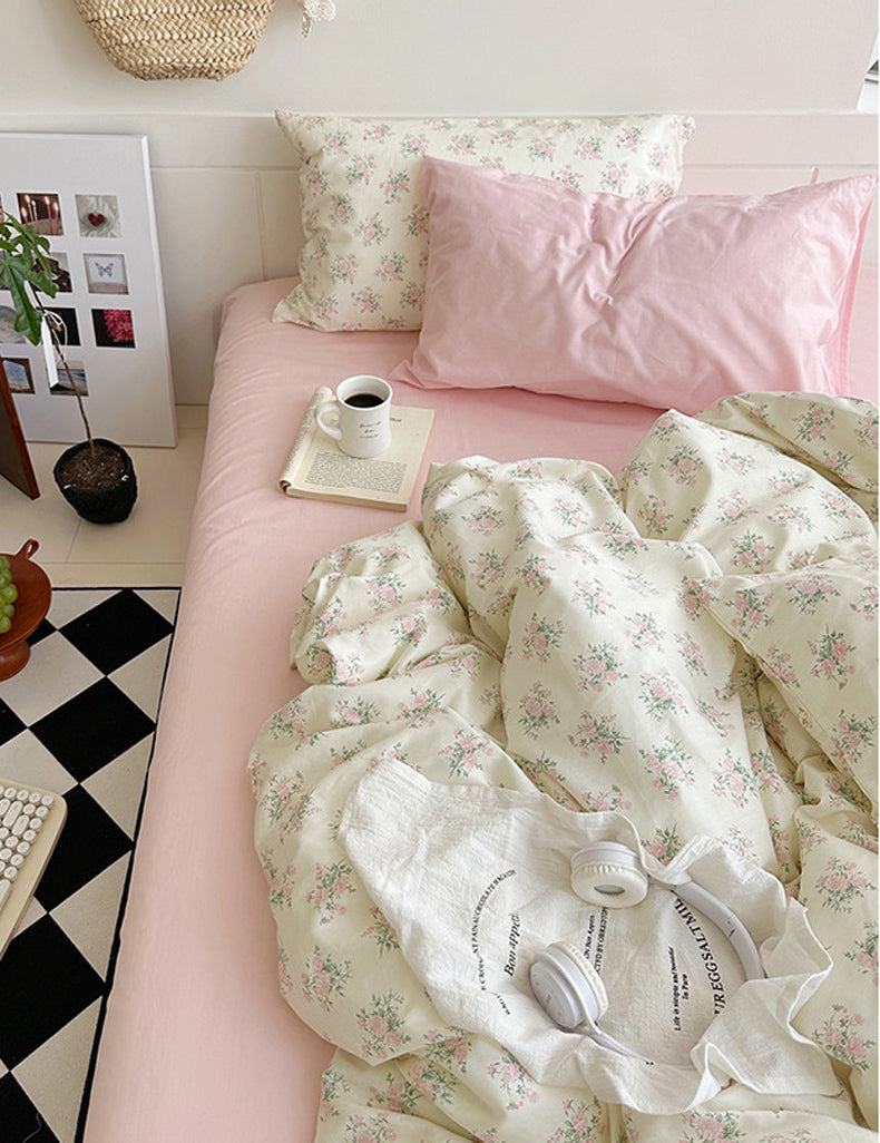 Pink Camellia Garden Bedding Set - Bedding