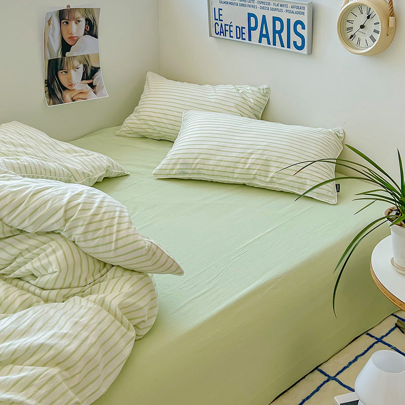 Refreshing Stripes Lime Green Bedding Set - Bedding