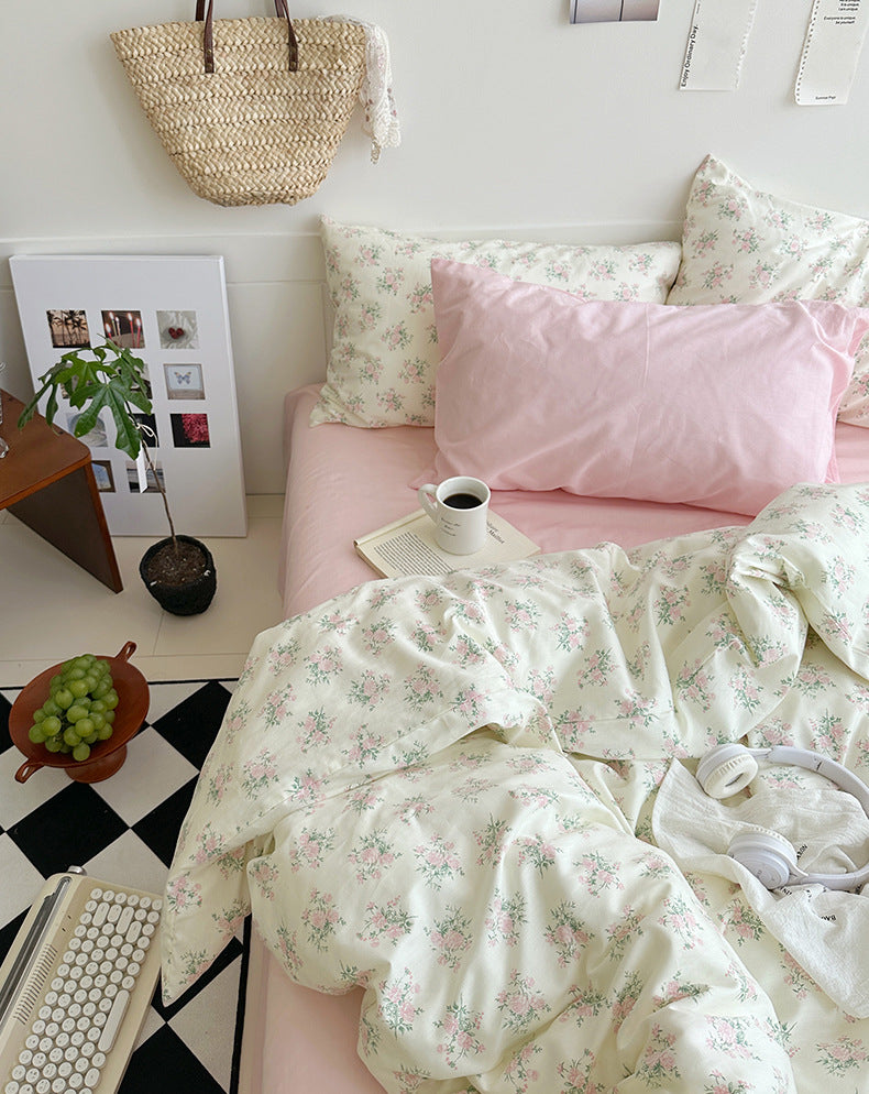 Pink Camellia Garden Bedding Set - Bedding