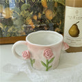 Cottagecore 3D Floral Handpainted Mug - Kitchen