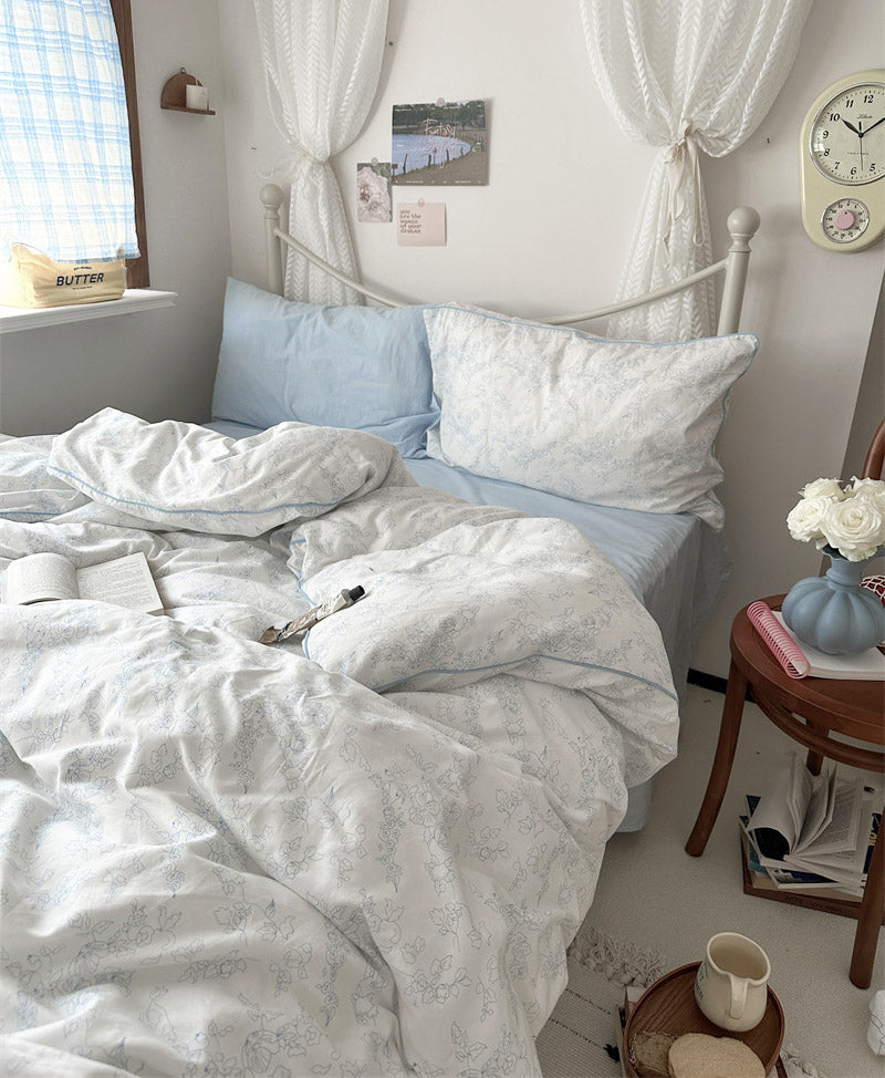 Whispering Blooms Soft Blue Bedding - Bedding