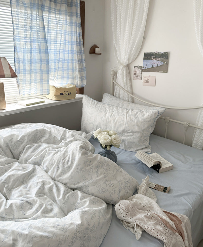 Whispering Blooms Soft Blue Bedding - Bedding