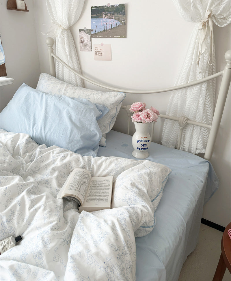 Whispering Blooms Soft Blue Bedding - Bedding