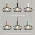 Nordic Fluted Glass Pendant Lights - Lighting