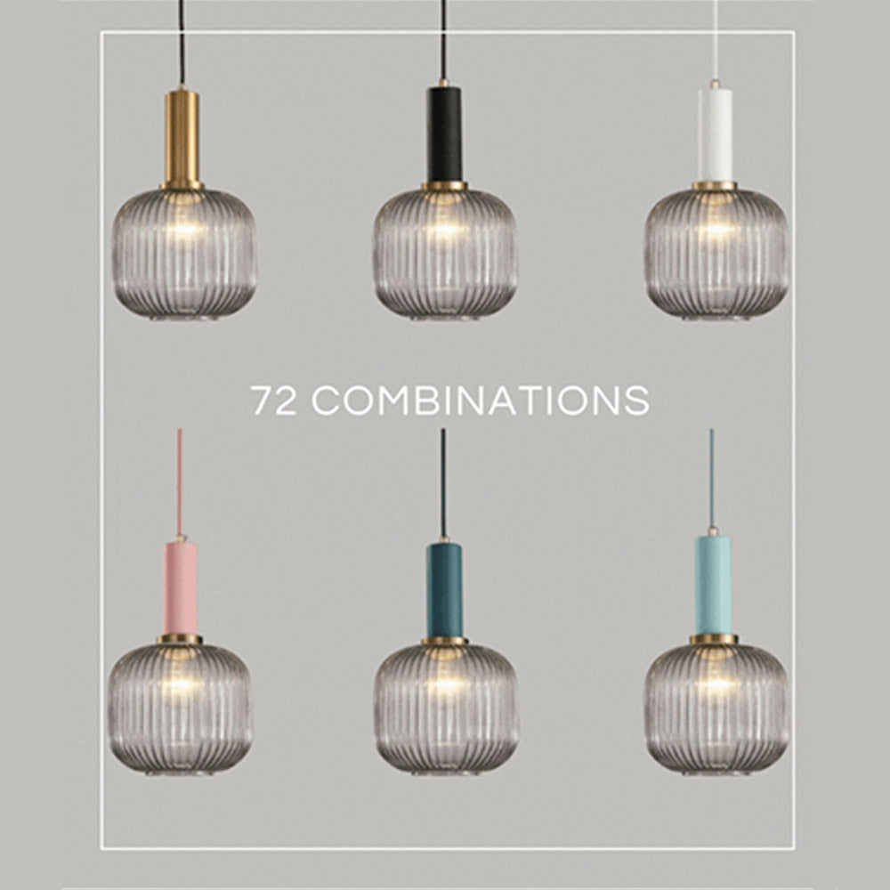 Nordic Fluted Glass Pendant Lights - Lighting
