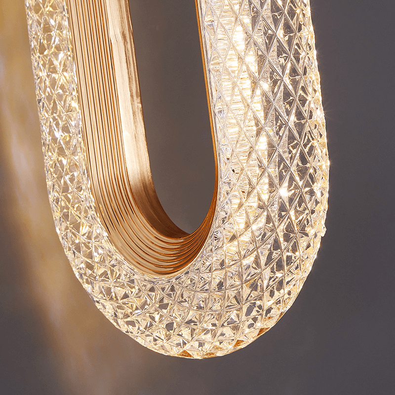 Luxurious Diamond Ring Gold Pendant Light - Lighting