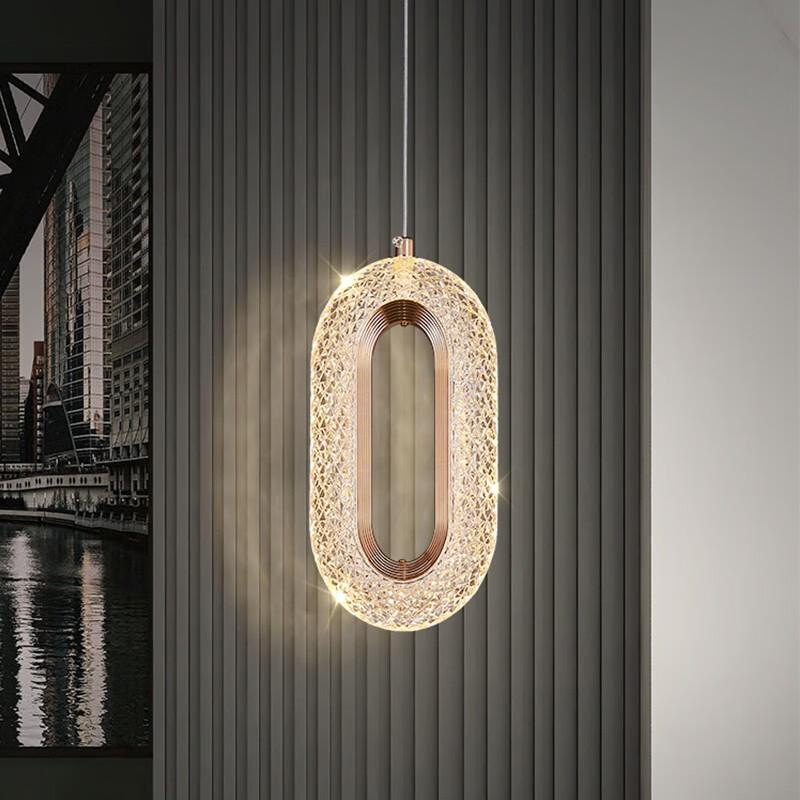 Luxurious Diamond Ring Gold Pendant Light - Lighting