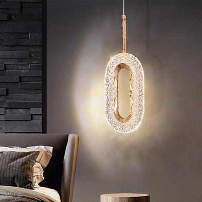 Luxurious Diamond Ring Gold Pendant Light - Lighting