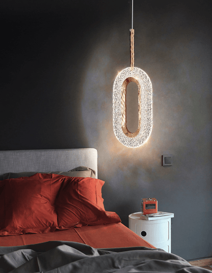 Luxurious Diamond Ring Gold Pendant Light - Lighting