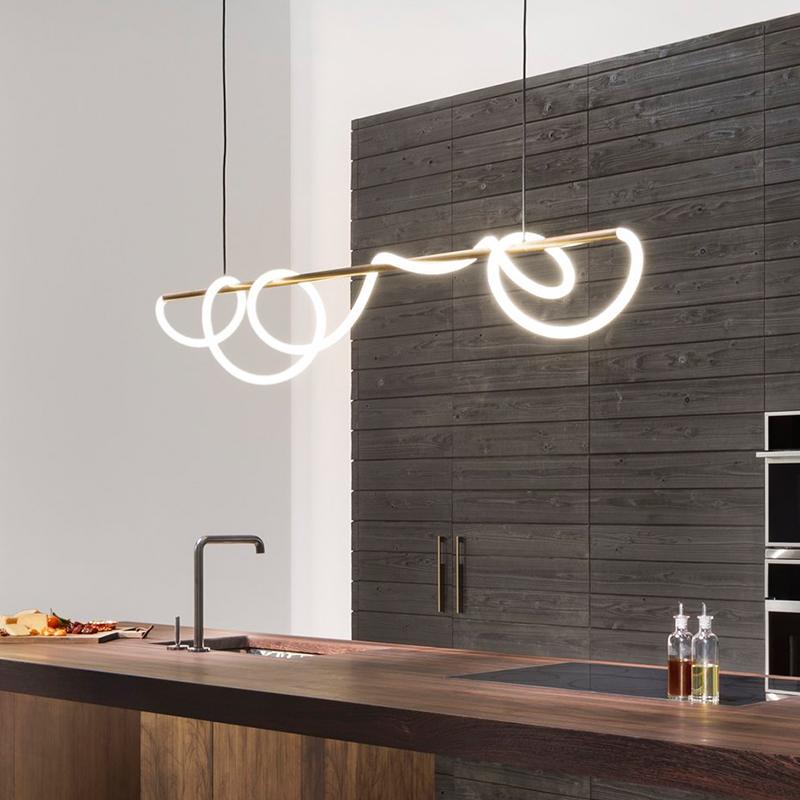 Luxury Modern Curvy LED Hose Pendant Light - Lighting