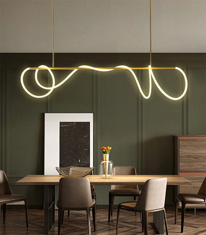 Luxury Modern Curvy LED Hose Pendant Light - Lighting