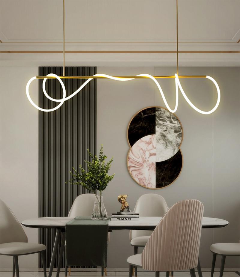 Luxury Modern Curvy LED Hose Pendant Light - Lighting