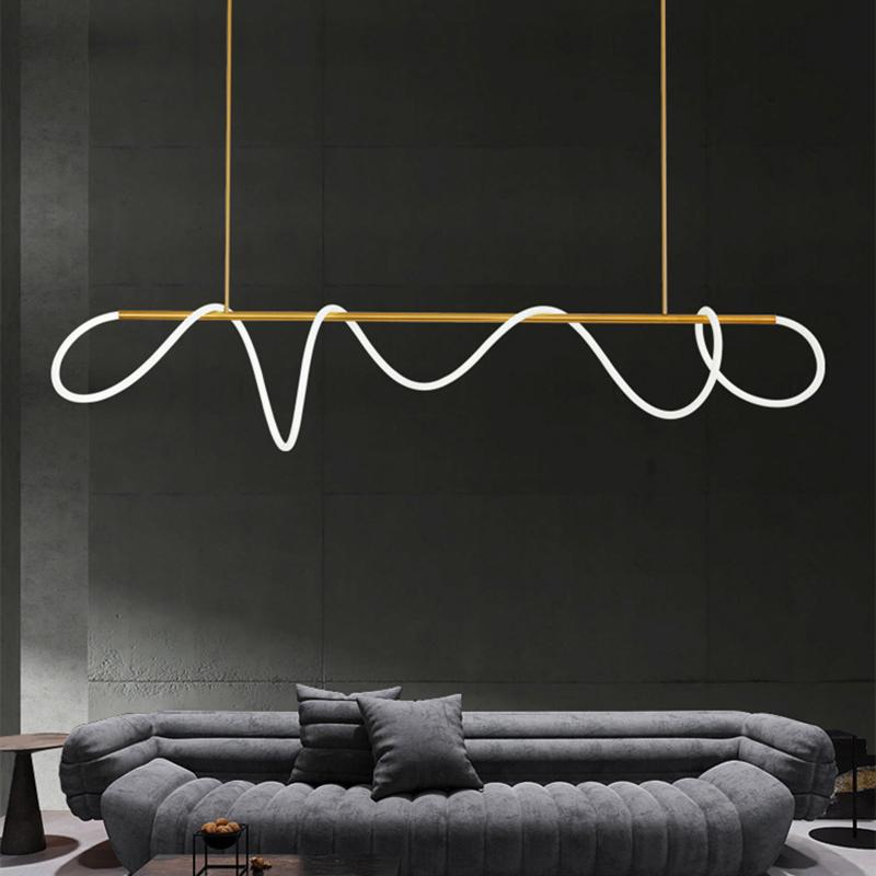 Luxury Modern Curvy LED Hose Pendant Light - Lighting
