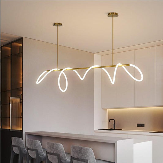Luxury Modern Curvy LED Hose Pendant Light - Lighting
