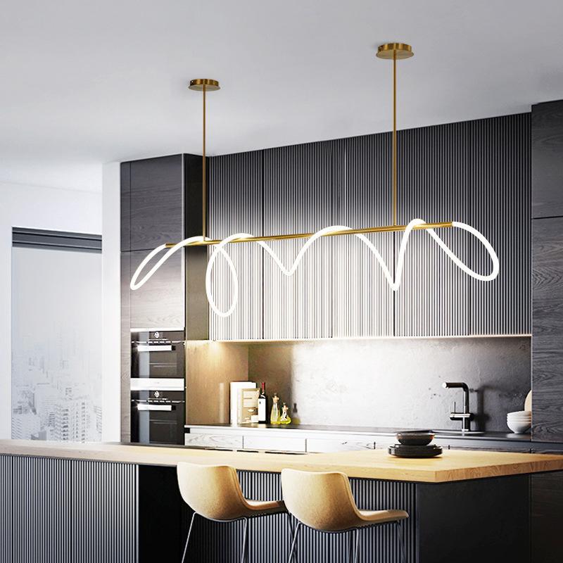 Luxury Modern Curvy LED Hose Pendant Light - Lighting