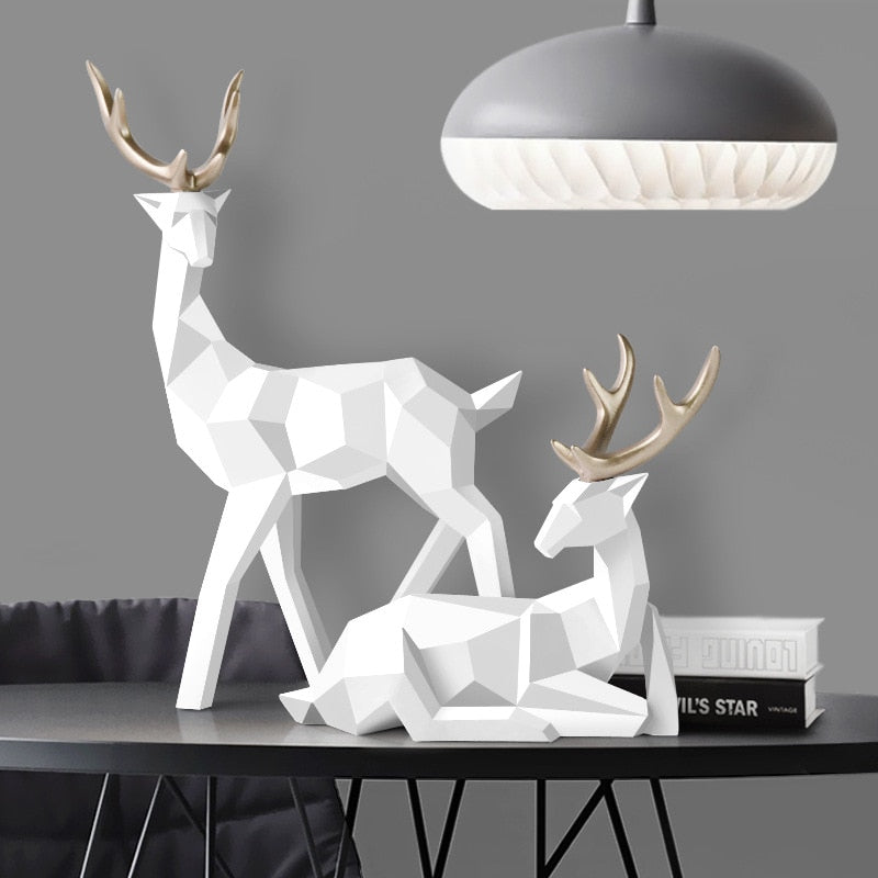 Reindeer Scandinavian Sculpture Set of 2 - Starhauz.com