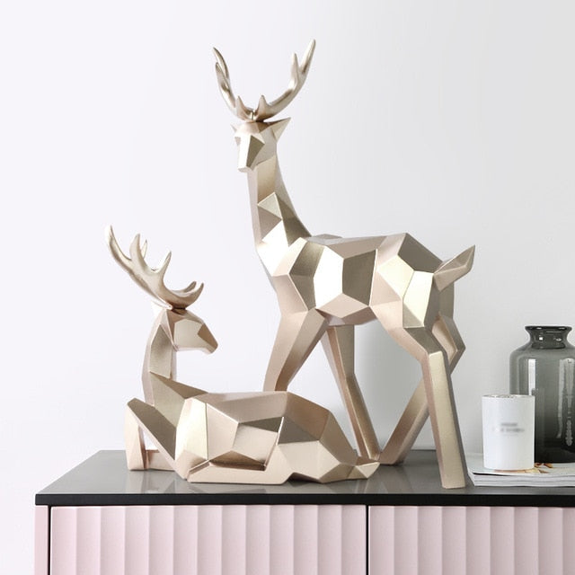 Reindeer Scandinavian Sculpture Set of 2 - Starhauz.com