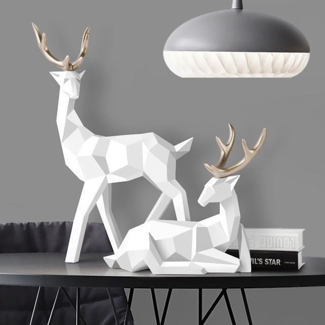 Reindeer Scandinavian Sculpture Set of 2 - Starhauz.com