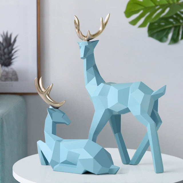 Reindeer Scandinavian Sculpture Set of 2 - Starhauz.com