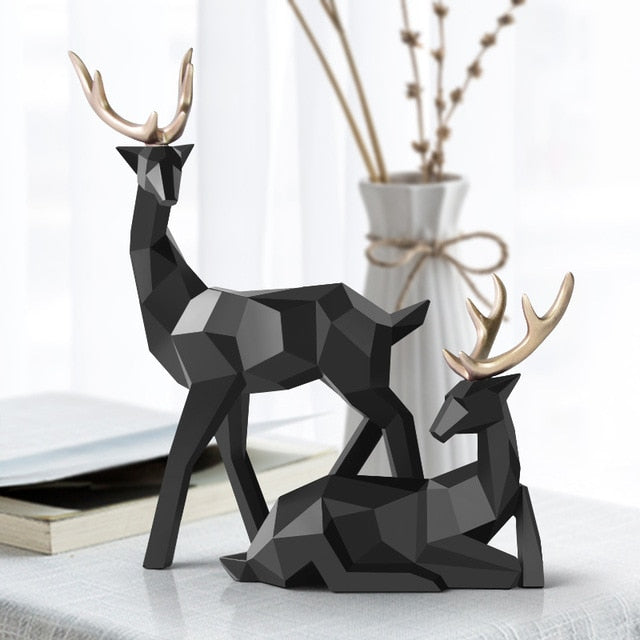 Reindeer Scandinavian Sculpture Set of 2 - Starhauz.com