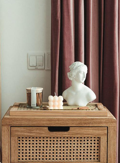 Breakfast Woven Rattan Wood Tray - Decor