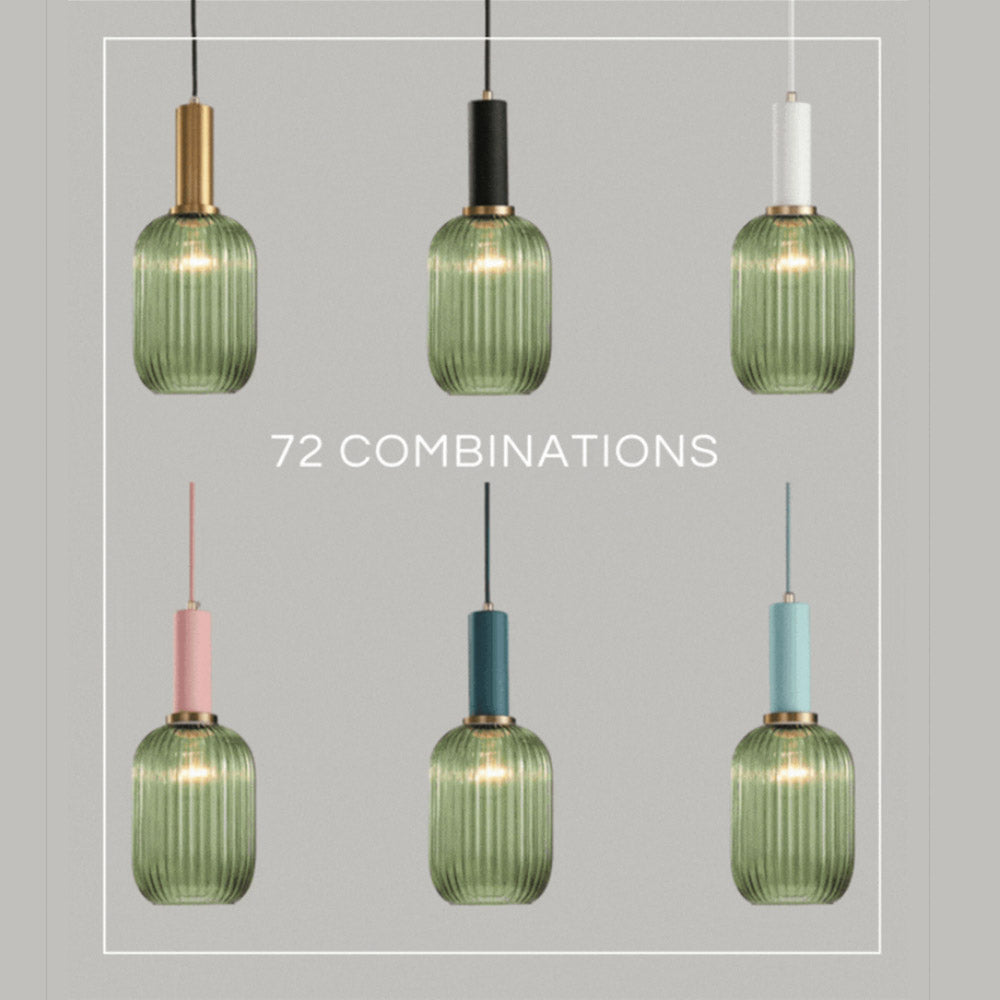 Nordic Fluted Glass Pendant Lights - Lighting