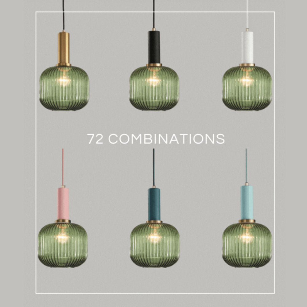 Nordic Fluted Glass Pendant Lights - Lighting