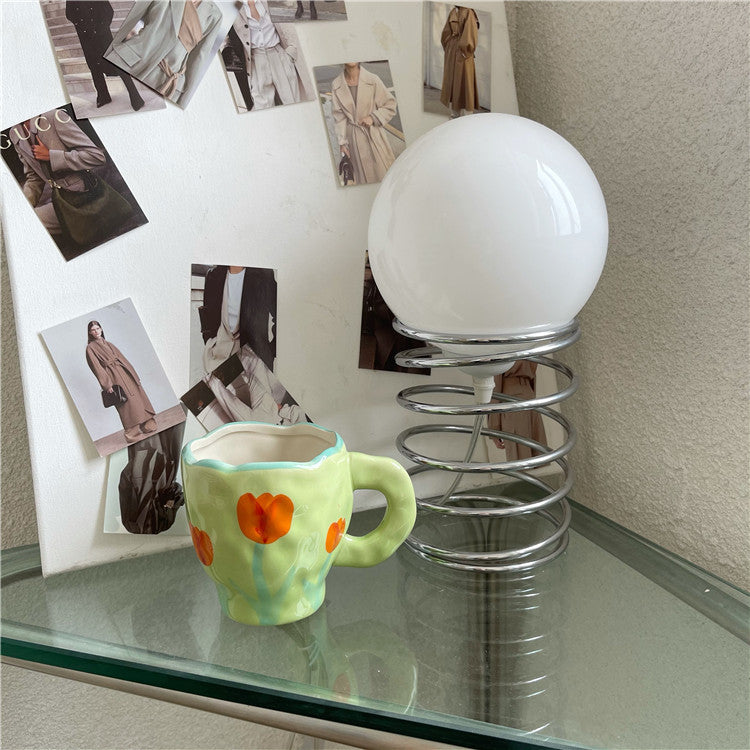 Retro Flowers Handpainted Mug - Kitchen