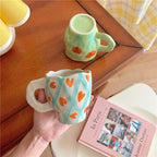Retro Flowers Handpainted Mug - Kitchen