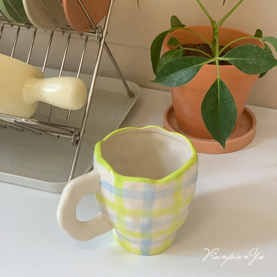 Retro Flowers Handpainted Mug - Kitchen