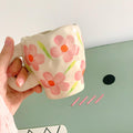 Retro Flowers Handpainted Mug - Kitchen