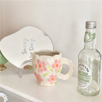 Retro Flowers Handpainted Mug - Kitchen