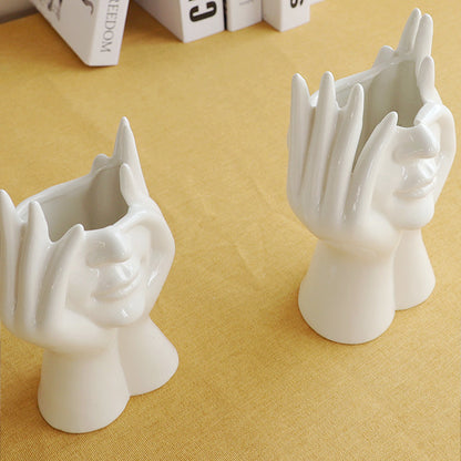 The Shy Face Ceramic Vase - Starhauz.com
