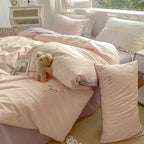 Two Toned Morandi Color Bedsheet Set - Bedding