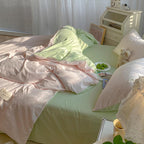 Two Toned Morandi Color Bedsheet Set - Bedding
