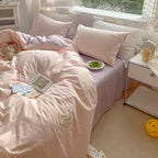 Two Toned Morandi Color Bedsheet Set - Bedding