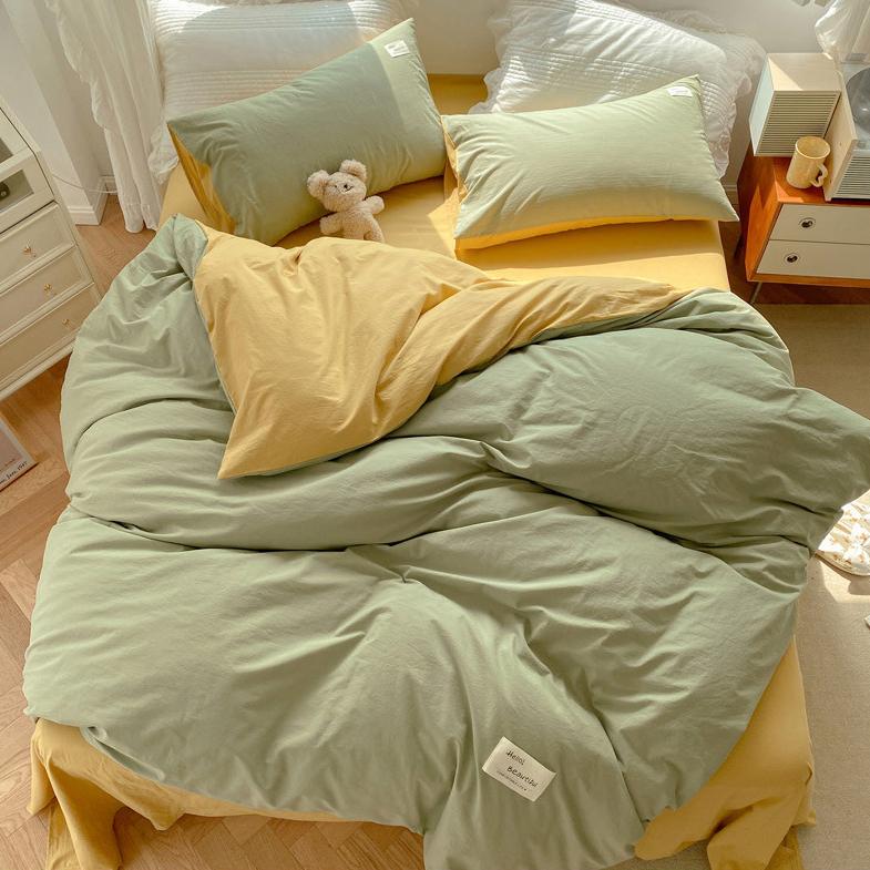 Two Toned Morandi Color Bedsheet Set - Bedding
