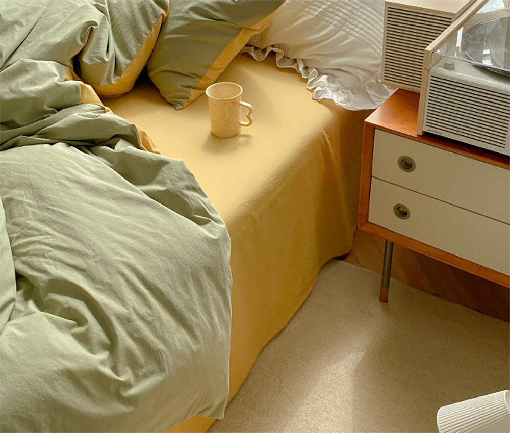 Two Toned Morandi Color Bedsheet Set - Bedding
