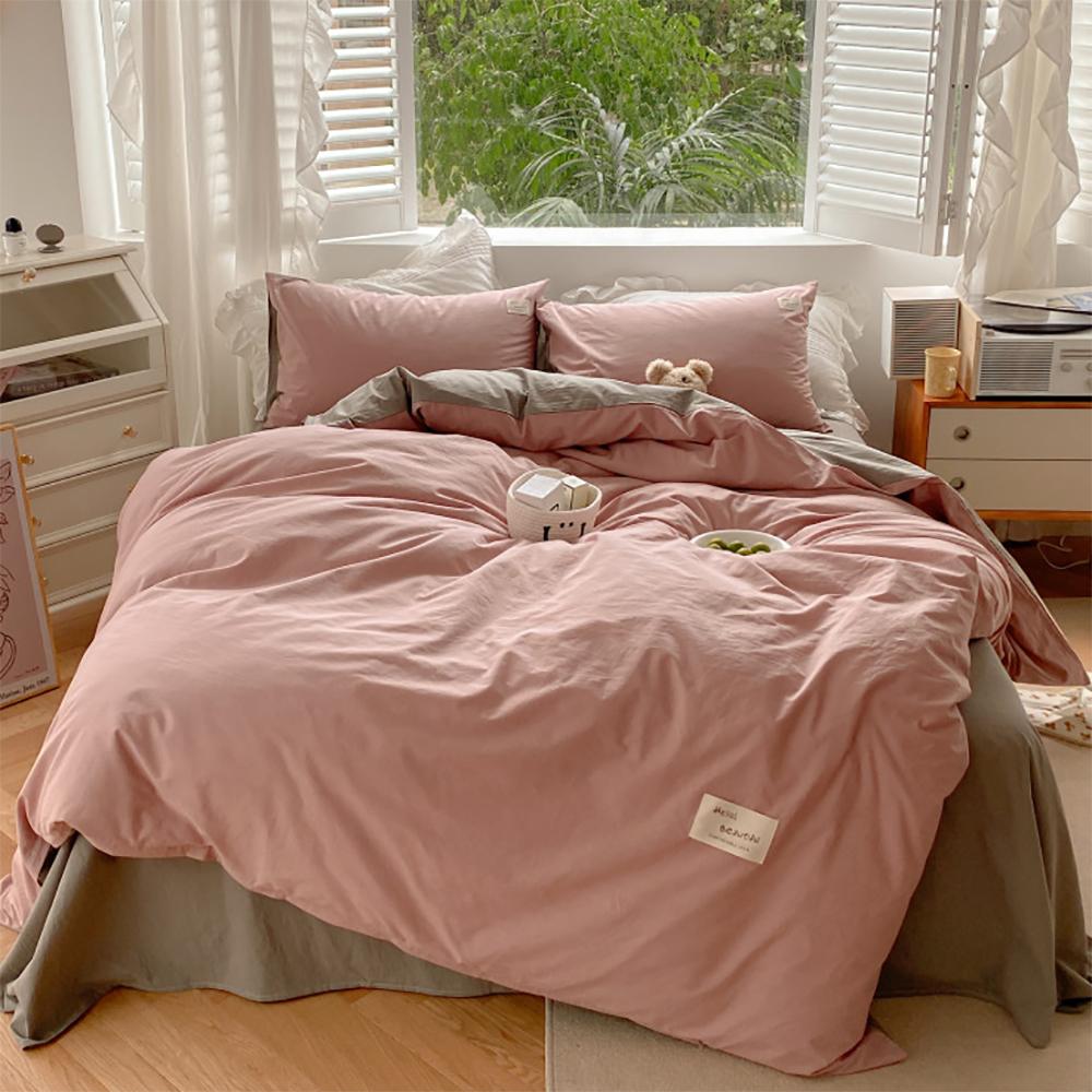 Two Toned Morandi Color Bedsheet Set - Bedding