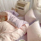 Two Toned Morandi Color Bedsheet Set - Bedding