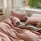 Two Toned Morandi Color Bedsheet Set - Bedding