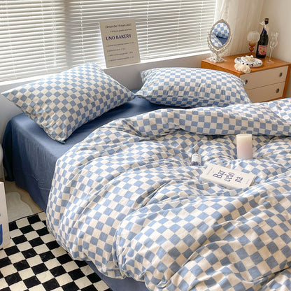 Danish Aesthetic Checkered Pattern Bedding - Starhauz.com