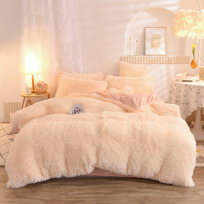 Dreamy Winter Mink Fleece 4pcs Bedsheet Set - Starhauz.com